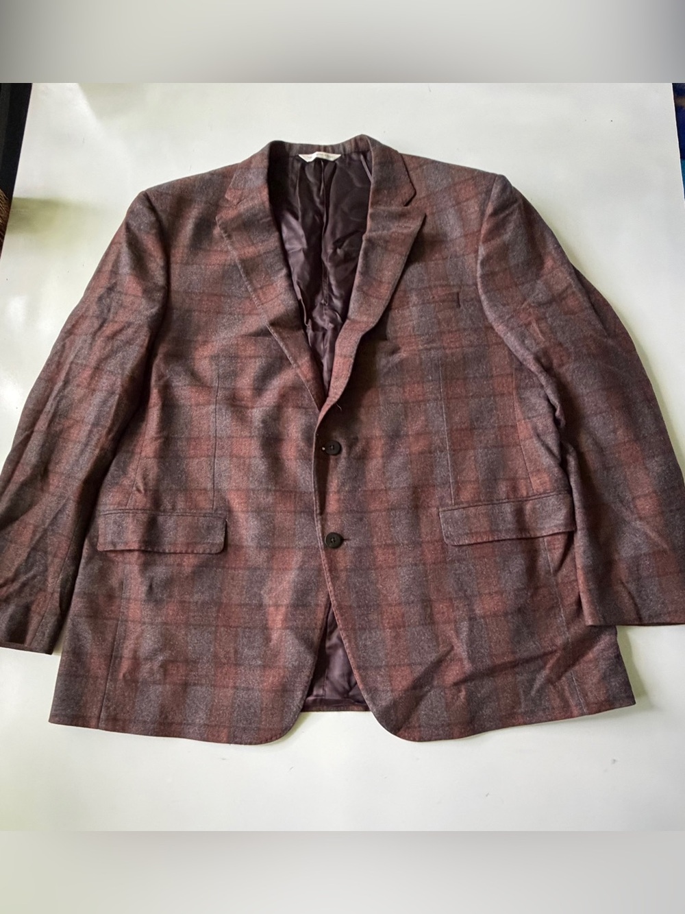 Samuelsohn Blazer Men’s 48 Tall Plaid Performance Zegna Italy Wool 95 Cashmere 5